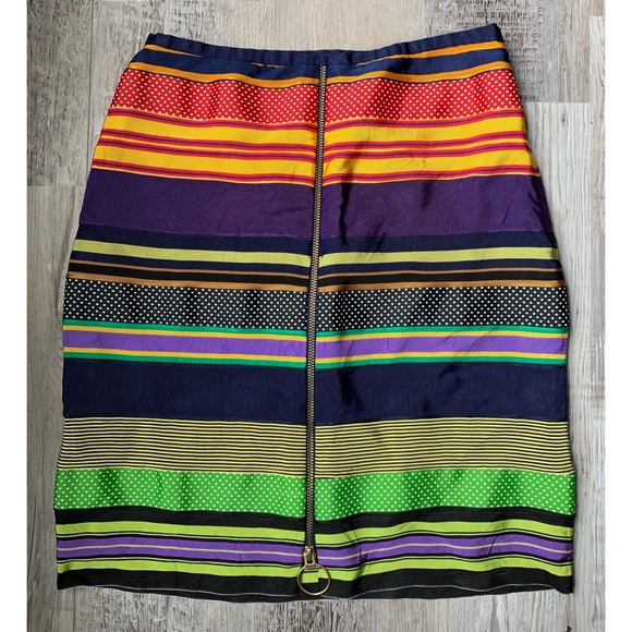 J. McLaughlin : multicolored ribbon zippered skirt - Picture 2 of 16